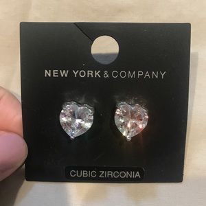 Cubic Zirconia Heart Studded Earrings